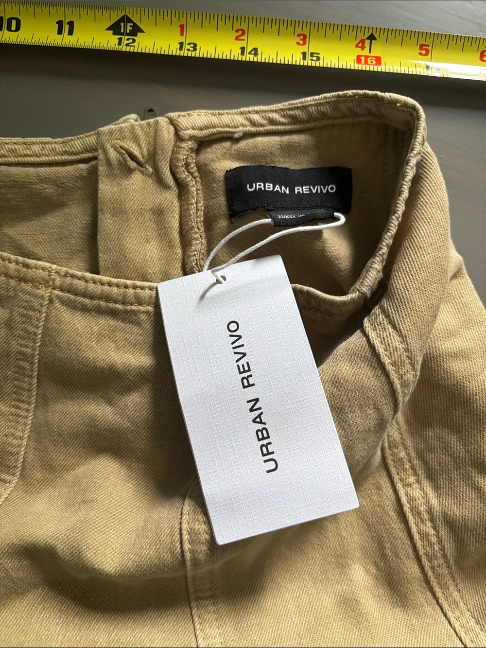 Urban Revivo Denim Midi A-Line Skirt in Tan nwt xs - Picture 4 of 5
